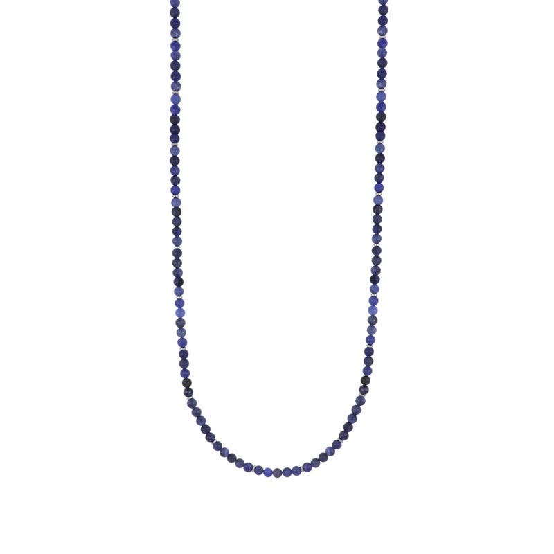 Collier pour homme en amazonite bleue et acier – style amérindien, collection Navajo GOYATÈ.