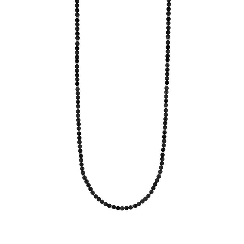Collier pour homme en onyx et acier – collection Navajo GOYATÈ, style ethnique et symbolique.
