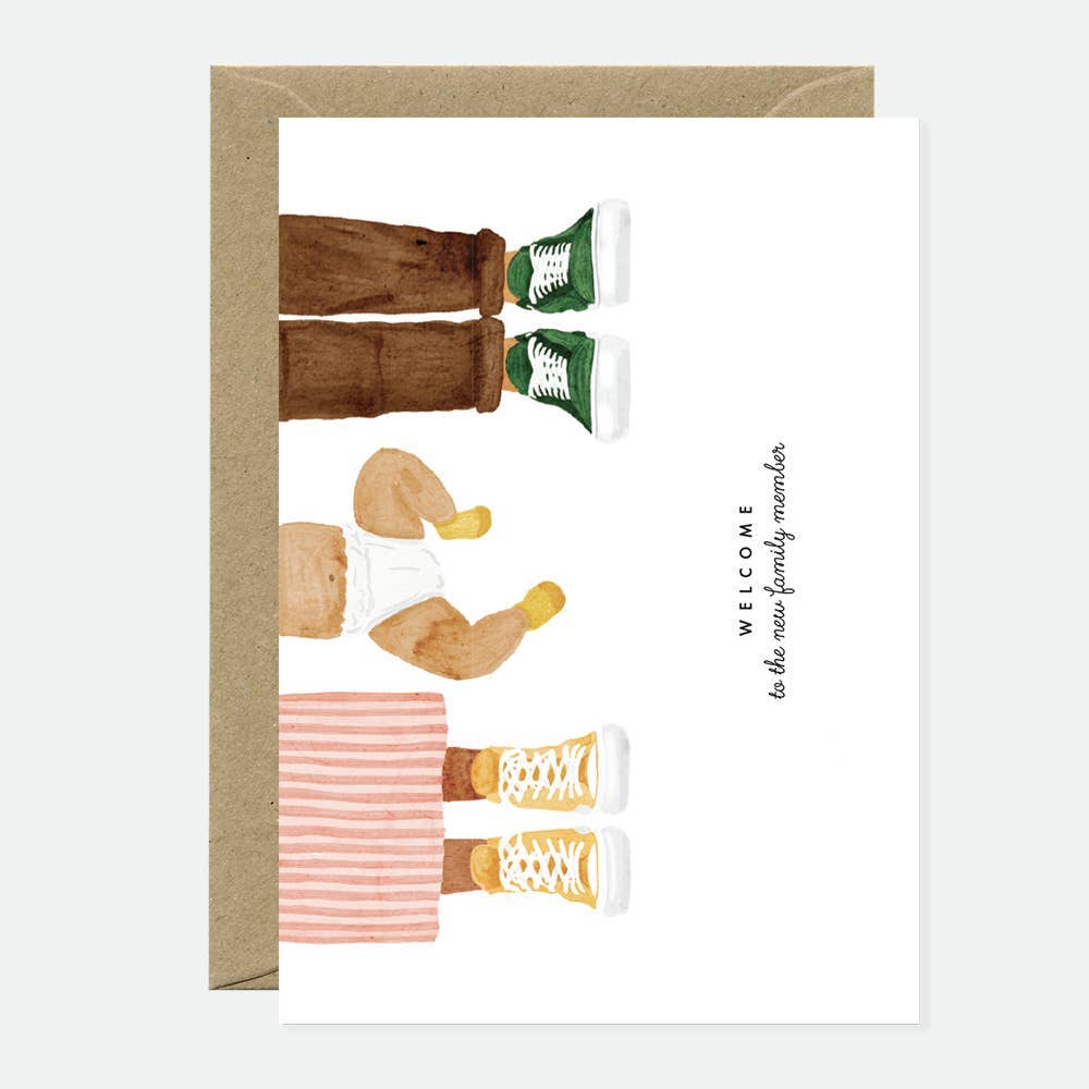 “Carte de vœux pour accueillir un nouveau membre dans la famille, message chaleureux et joyeux, imprimée en France, All The Ways To Say.”