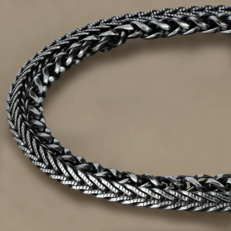 Bracelet homme double chaîne acier vintage Guyapi