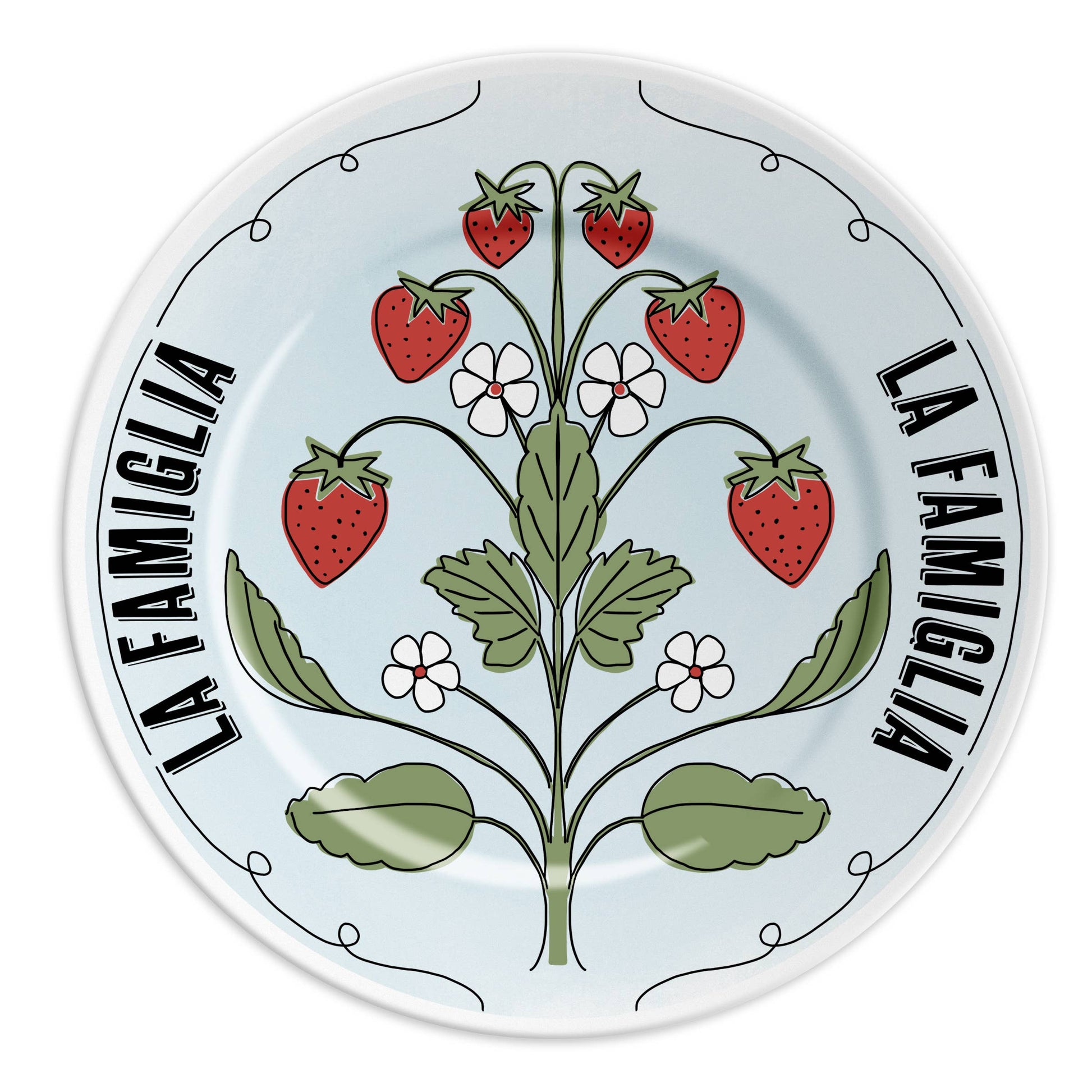 “Assiette en porcelaine de 16 cm, décorée de cerises symbolisant l’amitié, collection fruitée, Ilaria.i.”