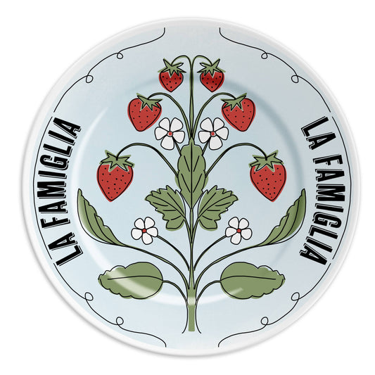 “Assiette en porcelaine de 16 cm, décorée de cerises symbolisant l’amitié, collection fruitée, Ilaria.i.”