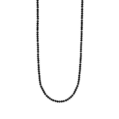 Collier pour homme en onyx et acier – collection Navajo GOYATÈ, style ethnique et symbolique.