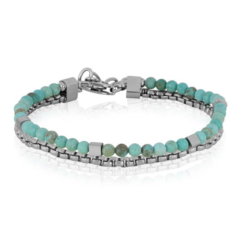 Bijou tribal pour homme avec pierre turquoise naturelle