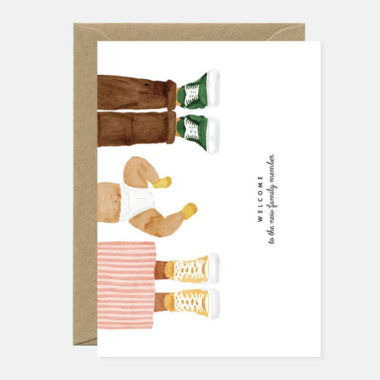 “Carte de vœux pour accueillir un nouveau membre dans la famille, message chaleureux et joyeux, imprimée en France, All The Ways To Say.”